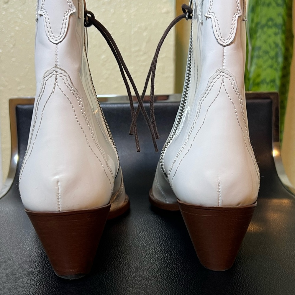 Free People New Frontier Western Boots Woman’s size 6.5 USA WHITE - Picture 6 of 13